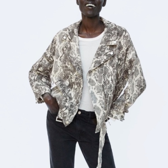 leopard print biker jacket zara